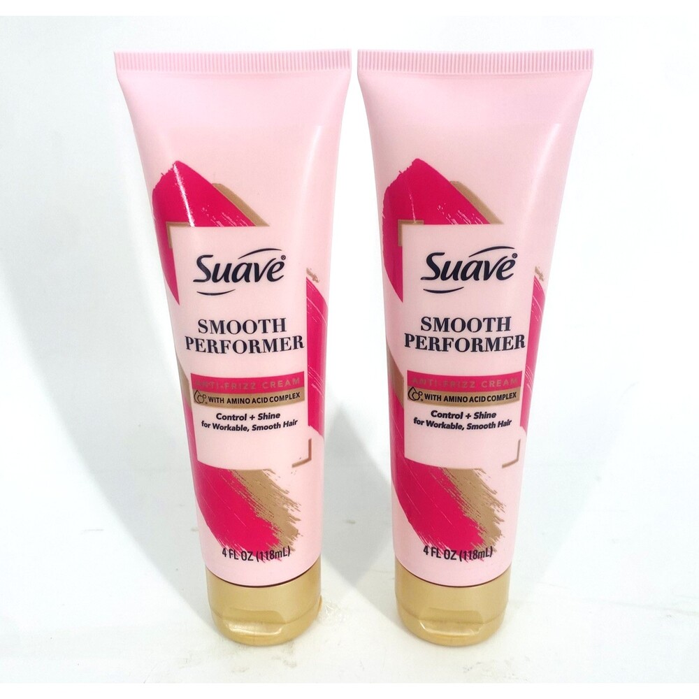 2 Pack- Suave Smooth Performer Anti-Frizz Styling Smoothing Cream Control Shine
